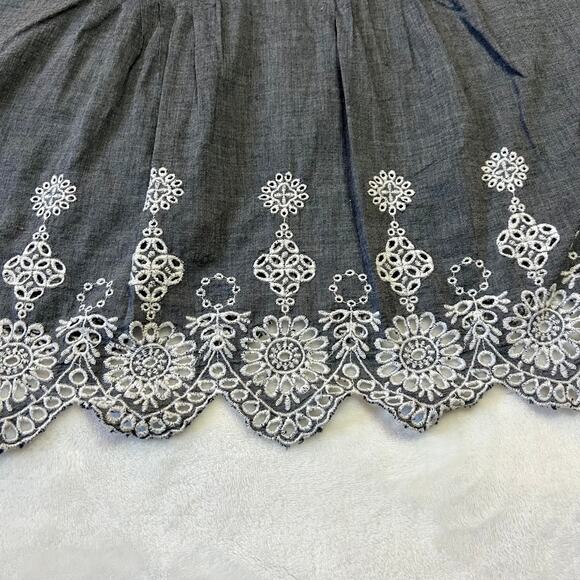 Style & Co. Quarter Button Up Chambray Tunic Top Size S Lightweight Lace Boho - Picture 6 of 11